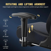 Gaming Chair with Massage Lumbar Support