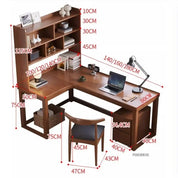 European Solid Wood Corner Computer Desks Home Desktop Computer Table L-shaped Long Writing Desks Double E-sports Gaming Table D