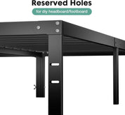 14 Inch High Full-size bed frame - Large heavy-duty metal platform beds frames w/storage space at the bottom, Full bed frame