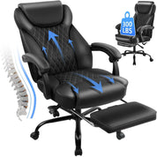 Ergonomic Big and Tall High Back Leather Office Chair with Lumbar Support and Footrest