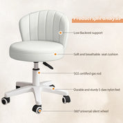 Small Round Rolling Armless Comfy Office Chair