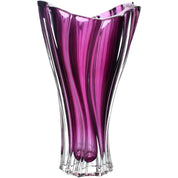 Crystal vase 12 inches, Bohemian crystal home decor, center decoration purple bud vase, Czech crystal glass