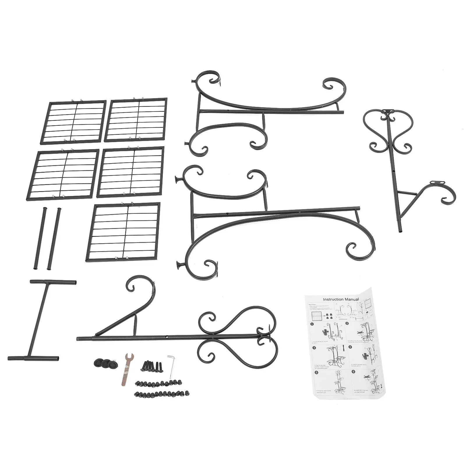 Upgraded 5-Tray Flower Stand | Floor Standing, Baking Paint, 19.689.8441.73in, Modern Style 5-Tier Plant Rack with Square Trays