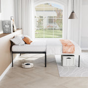 JHK Heavy-Duty Metal Bed Frame – Sturdy Steel Platform Bed with Center Support, 14-Inch Under-Bed Storage, Modern Design, Easy Assembly, Fits Standard Mattress