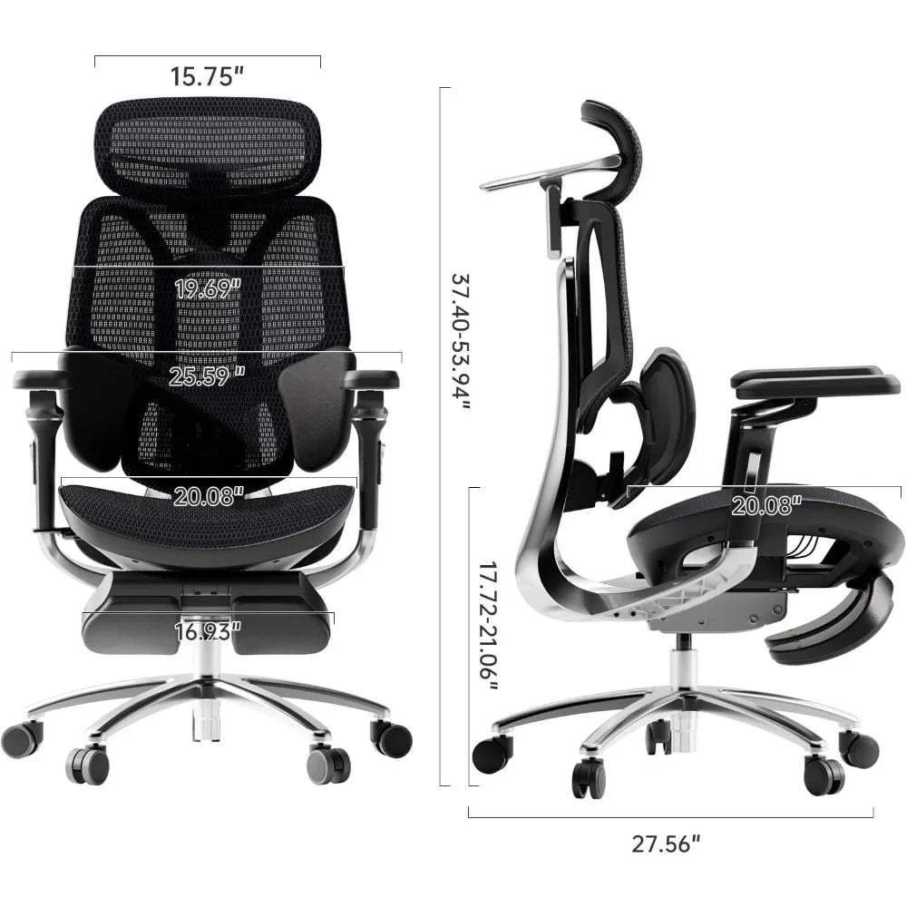 Big and Tall Ergonomic Office Chair with 3-Zone Dynamic Lumbar Support