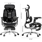 Big and Tall Ergonomic Office Chair with 3-Zone Dynamic Lumbar Support