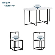 TOPMAX Modern 7-Piece Dining Table Set with Faux Marble Compact 55Inch Kitchen Table Set for 6