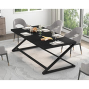 Large Black Desk, 70.8” Long Computer Desk for Home Office, Modern Wide Executive Work Desk for Writing Study, Simple Wood Meta