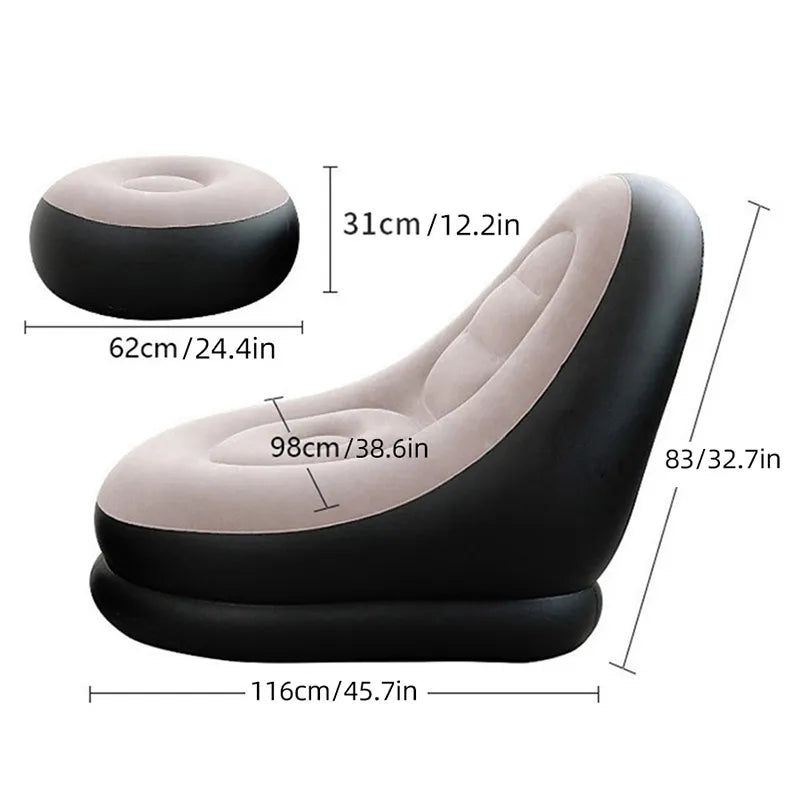 Portable Folding Inflatable Sofa - Comfortable Lazy Lounger