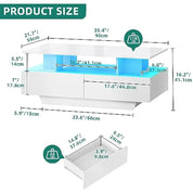 FurnishSpot SpaceSmart™ LED Coffee Table with Hidden Storage