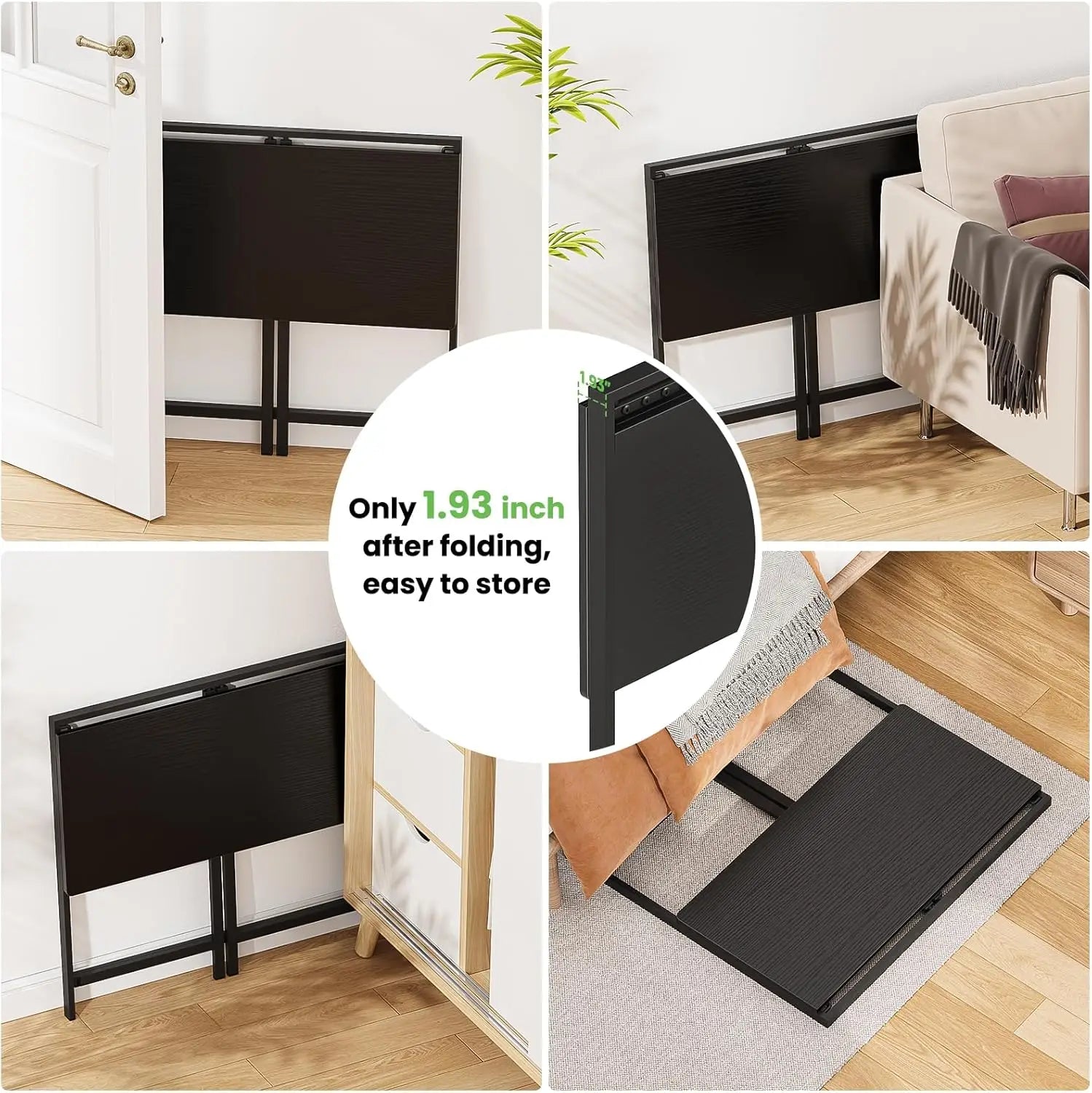 Small Foldable Computer Desk for Small Spaces, Space Saving Study Writing Office Desk Foldable Table for Home Office