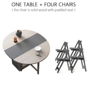 Fashion folding dining table furniture yemek masasi multifunctional round  dining table with 4 chairs