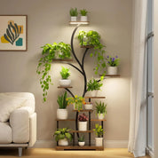 63 Inch 11-Tier Metal Plant Stand with LED Grow Lights, Tall Indoor Plant Shelf & Corner Flower Display Rack for 15-18 Pots of