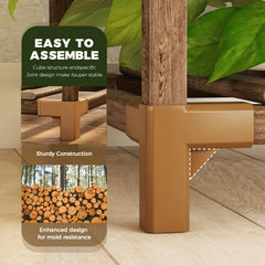 Bamworld Plant Stand Indoor Shelf Outdoor Corner Table 7 Pots Holder for Living Room Multiple Plants Patio Balcony Garden Decor