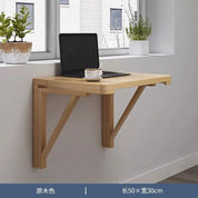 Solid wood wall folding table wall hanging computer table desk small apartment wall hanging dining table bedroom against the