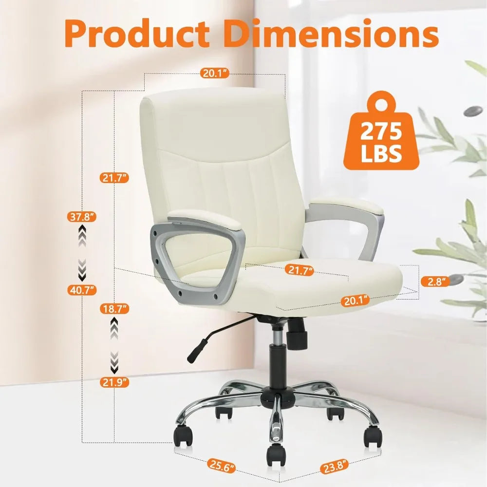 Executive Mid Back Ergonomic Managerial Chair with Lumbar Support