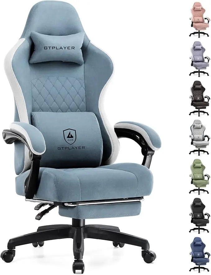GTPLAYER Gaming Chair with Pocket Spring Cushion, Linkage Armrests and Footrest