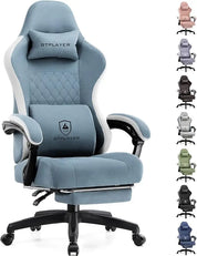 GTPLAYER Gaming Chair with Pocket Spring Cushion, Linkage Armrests and Footrest