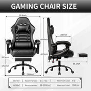 Ergonomic Racing Style Gaming Chair with Footrest