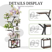151CM Tall 7 Tier Tree-Shaped Plant Stand Display Rack Corner Flower Holder for Indoor Organizer Rack