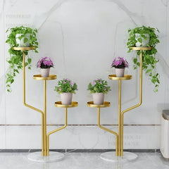 Eisen Indoor Balkon Blumenregale Wohnmöbel Bodentyp Blumentopf Ständer Wohnzimmer Mehrschichtiges Pflanzenregal S