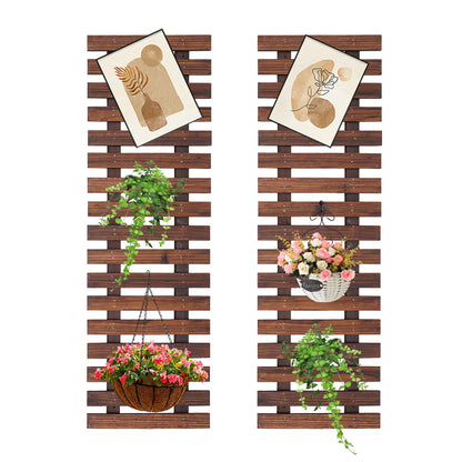 2PCS Rustic Cedar Wood Wall-Mounted Flowerpot Shelves – Indoor & Outdoor Hanging Planter Rack for Plants, Flowers, Herbs, Balcony, Patio, Garden