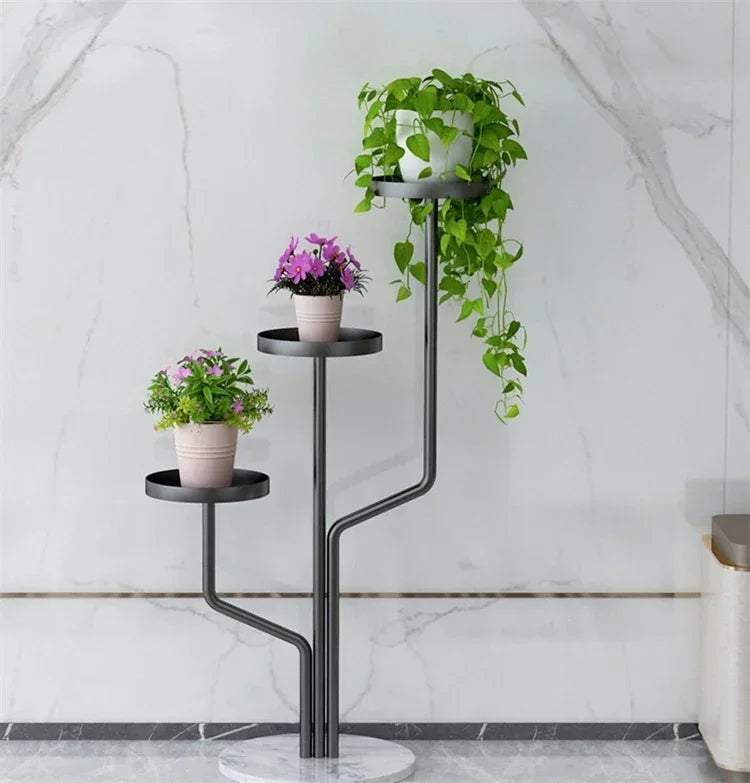 Eisen Indoor Balkon Blumenregale Wohnmöbel Bodentyp Blumentopf Ständer Wohnzimmer Mehrschichtiges Pflanzenregal S