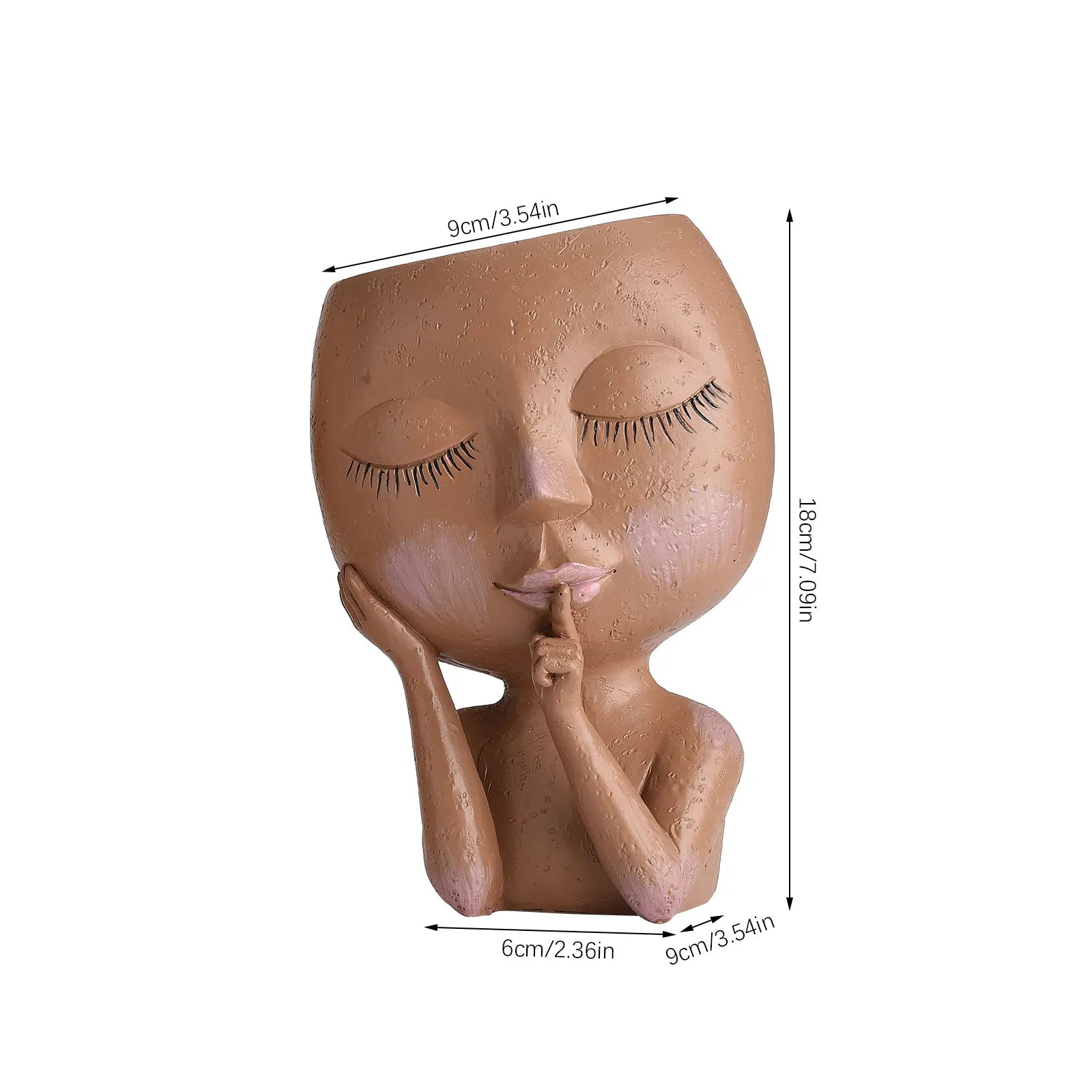 Face Head Planter - Artistic Resin Succulent Flower Pot