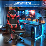 Ergonomic Racing Style Height Adjustable & 90°-135° Tilt Function Gaming Chair with Footrest