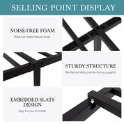 FurnishSpot Vintage Iron Metal Platform Bed Frame – Modern Circular Ring Design, Heavy-Duty Slats, Noise-Free Support (No Box Spring)