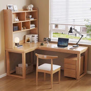 European Solid Wood Corner Computer Desks Home Desktop Computer Table L-shaped Long Writing Desks Double E-sports Gaming Table D