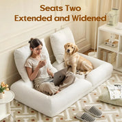 Bean Bag Chairs for Adults, High Density Sponge Bean Bag Sofa with Waist Support, Soft Lazy Floor Sofa for Living Room, Reading