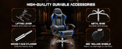 JHK Ergonomic Racing Gaming Chair Adjustable Swivel PU Leather with Headrest and Lumbar Support For Office Computer Living Room