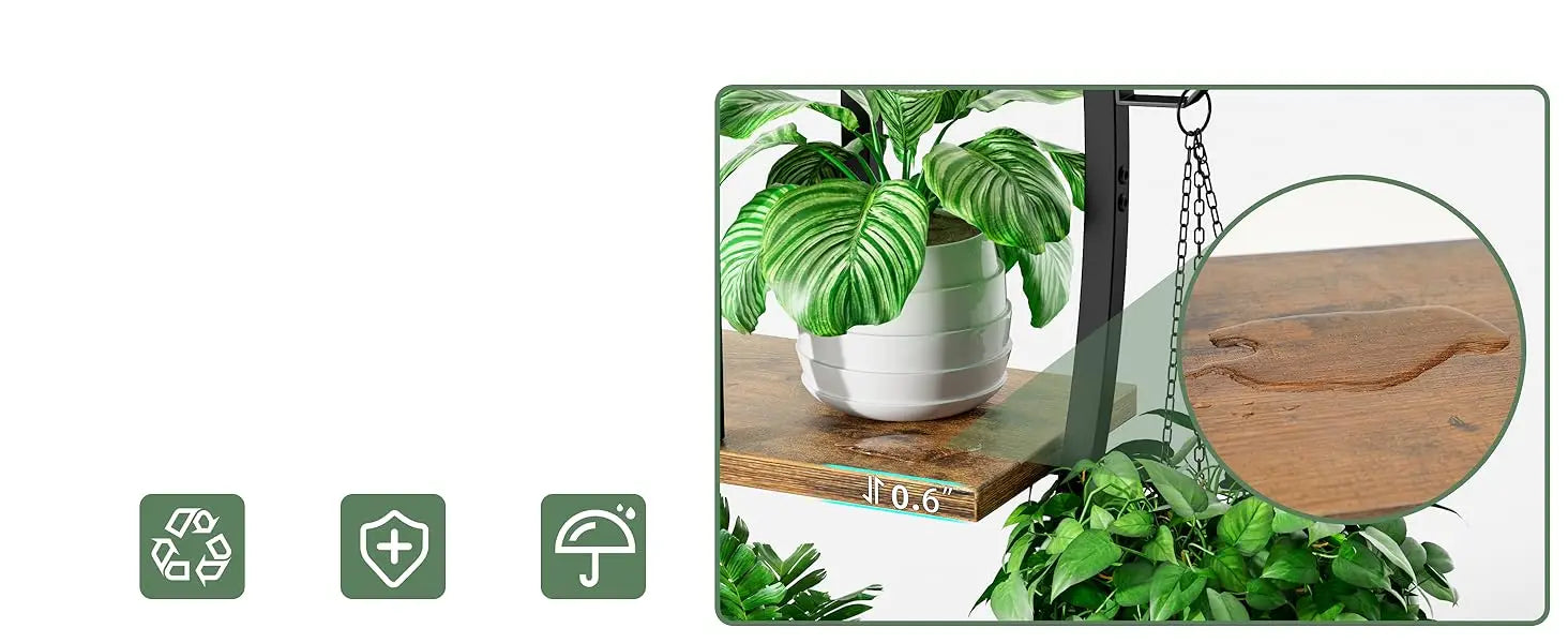 Half Moon Indoor Plant Stand with Grow Lights