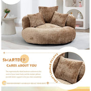 Giant Bean Bag Chair with Foam Filler, Oversized Bean Bag Couch for Adults Teens, Comfy Floor Sofa Chair with 3 Pillows, Lazy Be