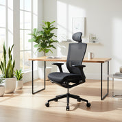 FurnishSpot™ Ergonomic Mesh Office Chair – Adjustable Swivel Desk Chair with Lumbar Support, Reclining Back & Rolling Wheels