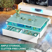 FurnishSpot SpaceSmart™ LED Coffee Table with Hidden Storage