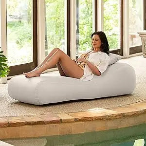 Arlo Outdoor Bean Bag Sun Lounger - Pool and Patio Chaise Recliner, Navy Blue