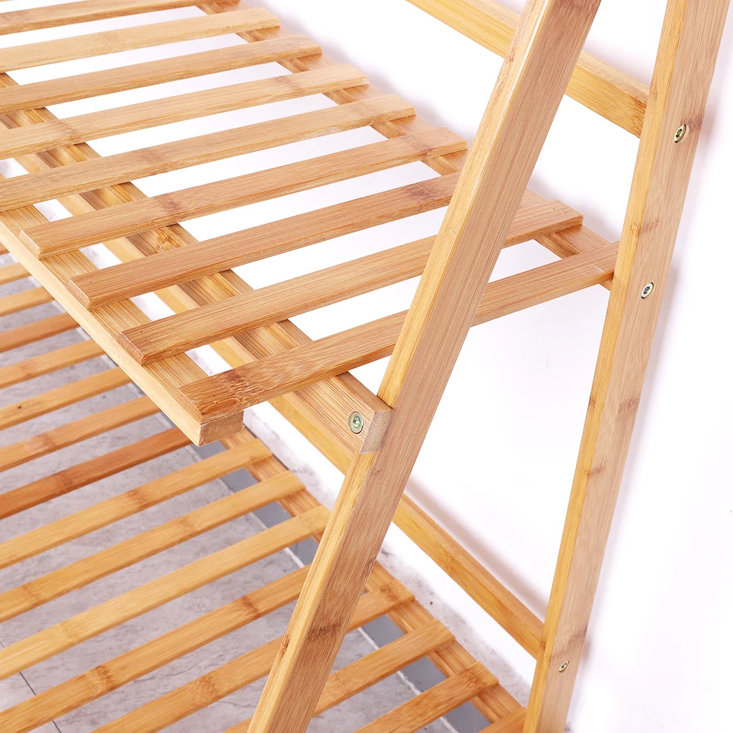 3 Tier Foldable Bamboo Plant Stand Planter Organizer Plants Display Shelf  for Indoor Outdoor