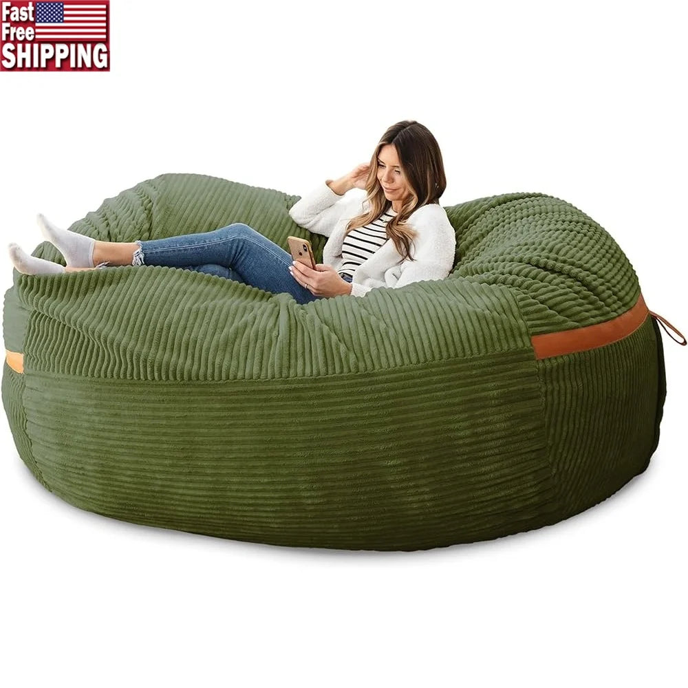 XXL Foam Filled Bean Bag Chair Removable Cover Cozy Plush Comfortable Furniture Home Indoor Relaxation Leisure Activities