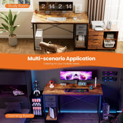 Rectangular Computer Desk with Storage Cabinet | Space-Saving Modern Office Desk – FurnishSpot®