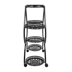 4-Tier Metal Plant Stand Heart Flower Pot Stand 6 Potted Plant Display Rack Indoor Outdoor Plant Shelf for Balcony Patio Garden