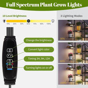 9-Tier Moon-Shaped Plant Stand with Full-Spectrum LED Grow Lights – Indoor Metal Flower Shelf for Bonsai, Succulents, Potted Plants, Living Room, Balcony, Office