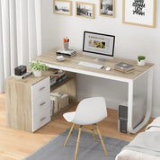 Home Office Computer Desk with 3 Drawers and 2 Shelves