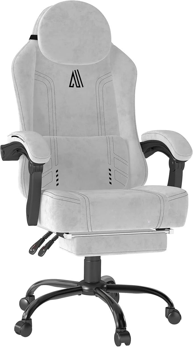 Gaming Chair with Footrest and Lumbar Support