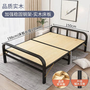 Solid wood folding bed Household simple single bed Extra bed 1 meter 2 Adult rental room Reinforced hard board double iron