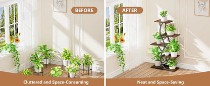 Indoor 5-Tiered Metal Plant Shelf with Grow Lights Indoor Plants