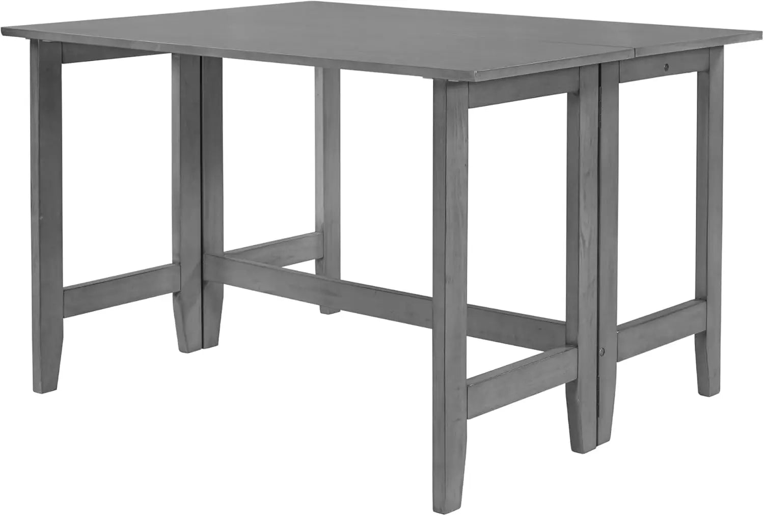 Farmhouse Drop Leaf Folding Dining Table, Space Saving Flip Top Dining Kitchen Table for 4, Solid Wood Extendable Dining Room