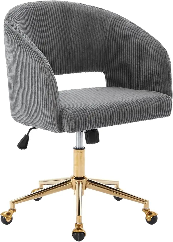 Home Office Chair Swivel Velvet Desk Chair Accent Armchair Upholstered Modern Tufted Chairs with Gold Base