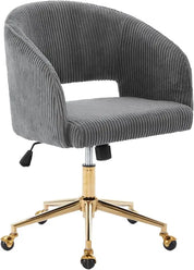 Home Office Chair Swivel Velvet Desk Chair Accent Armchair Upholstered Modern Tufted Chairs with Gold Base